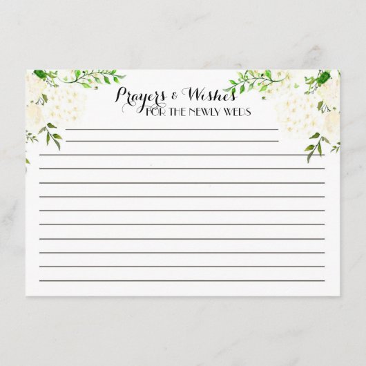 WhiteFloral Advice-Kaarten, gebeden, wensen Advieskaart (Voorkant)