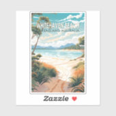 Whitehaven Beach Queensland Australië Reiskunst Sticker (Vel)