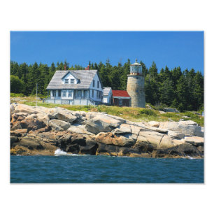 Whitehead Island Lighthouse, Maine Photo Foto Afdruk