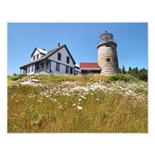 Whitehead Island Lighthouse, Maine Photo Foto Afdruk