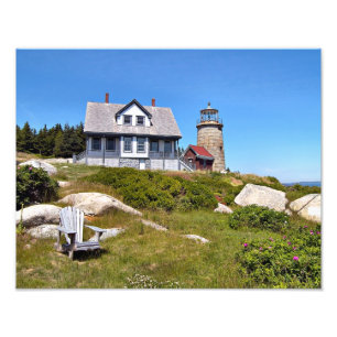 Whitehead Island Lighthouse, Maine Photo Foto Afdruk