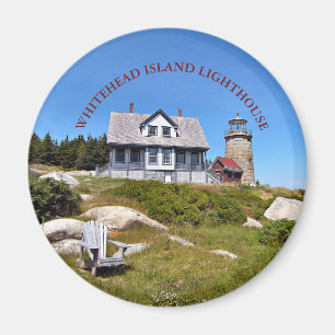 Whitehead Island Lighthouse Maine Round Magnet Magneet