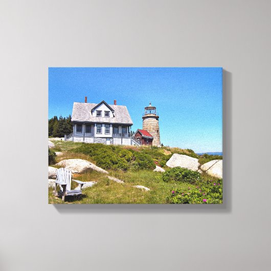 Whitehead Island Lighthouse Maine Toile enveloppée (Recto)