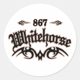 Whitehorse 867 ronde sticker