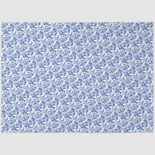 Whitepaper en Blue Floral Tissuepapier (Voorkant)