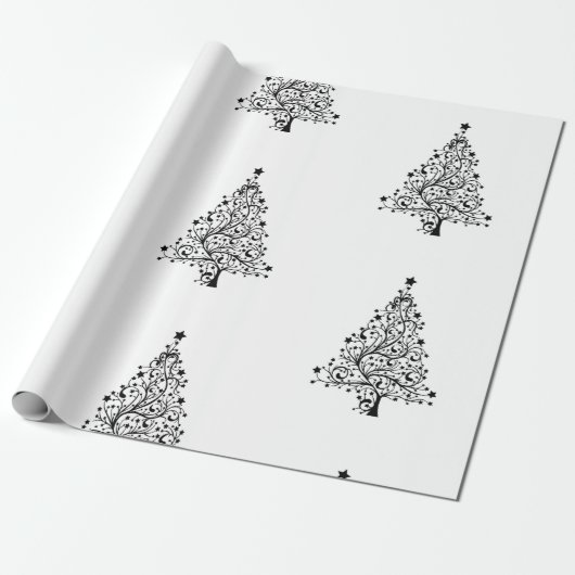 Whitepaper met minimale stijl voor kerstmis cadeaupapier (Uitgerold)