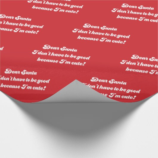 Whitepaper met rode kerstwrapping, beste kerstman cadeaupapier (Hoek)