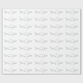 Whitepaper over grote haaienvulling cadeaupapier (Vlak)