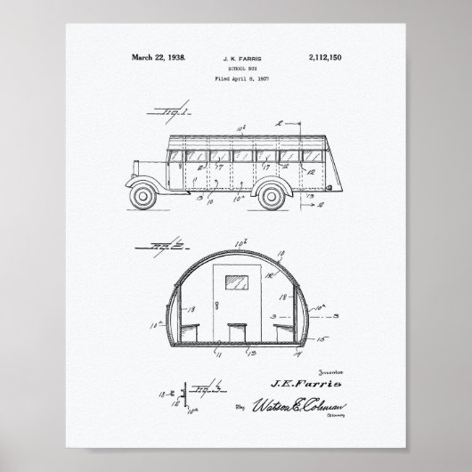 Whitepaper over "School Bus 1937 Patent Art" Poster (Voorkant)