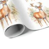 Whitetail Buck Bos Kerstmis Cadeaupapier (Rol Hoek)