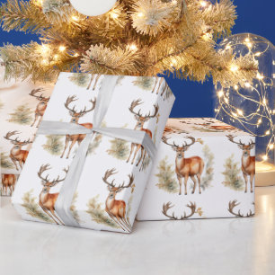 Whitetail Buck Bos Kerstmis Cadeaupapier