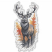 Whitetail Buck Custom-Cut Vinyl Sticker (Voorkant)