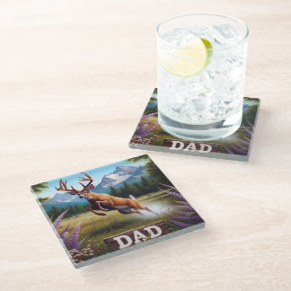 Whitetail Buck Deer Dad Glazen Onderzetter