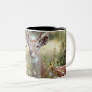 Whitetail Buck Deer geweldige jagen Tweekleurige Koffiemok