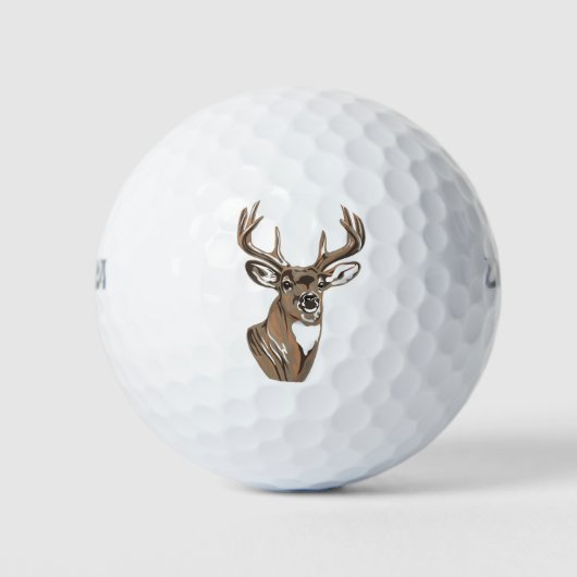 Whitetail Buck Deer Head Golfballen (Voorkant)