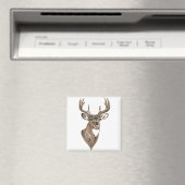 Whitetail Buck Deer Head Magneet (Insitu (Vaatwasser))