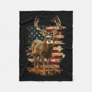 Whitetail Buck Deer Hunting 4th of July Verenigde  Fleece Deken