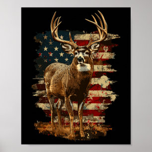 Whitetail Buck Deer Hunting 4th of July Verenigde  Poster