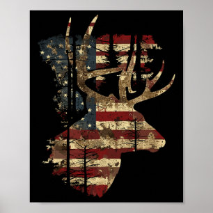 Whitetail Buck Deer Hunting 4th of July Verenigde  Poster