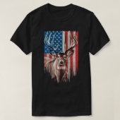 Whitetail Buck Deer Hunting American Camouflage US T-shirt (Design voorkant)