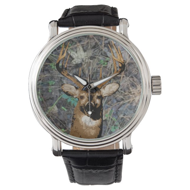 Whitetail Buck Deer Hunting Horloge (Voorkant)