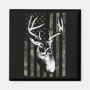 Whitetail Buck Deer Hunting USA Camouflage America Magneet