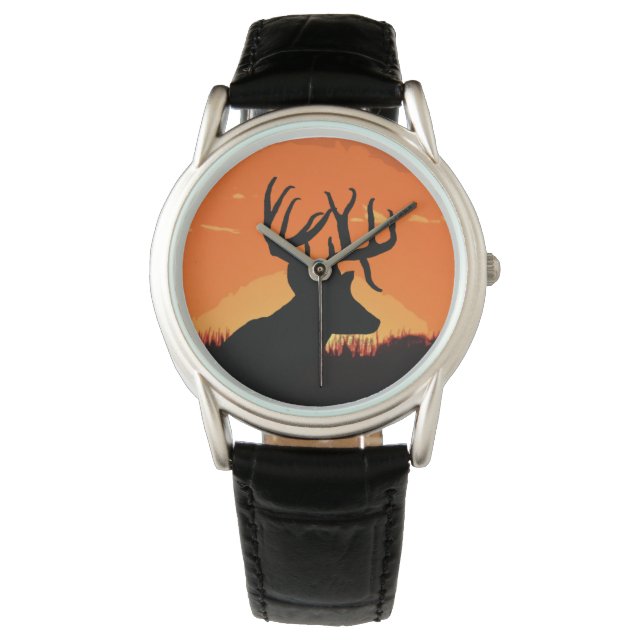 Whitetail Buck Deer Watch Horloge (Voorkant)