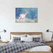 Whitetail Buck Natuur Portret Canvas Afdruk (Insitu (Slaapkamer))