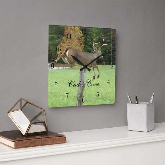 Whitetail Buck Wall Clock Vierkante Klok