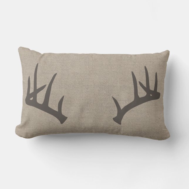 Whitetail Deer Antlers Lumbar Pillow Kussen (Voorkant)