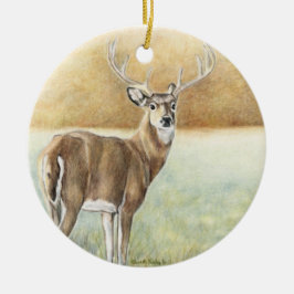 Whitetail Deer art Ornament
