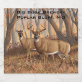Whitetail Deer Buck & Doe Naherfst Maple Bossen Bier Etiket (Enkel label)