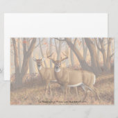 Whitetail Deer Buck & Doe Naherfst Maple Bossen Briefpapier (Voorkant / Achterkant)