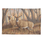 Whitetail Deer Buck & Doe Naherfst Maple Bossen Kussensloop (Achterkant-Links)