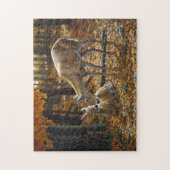 Whitetail Deer Doe en Fawn Autumn Legpuzzel (Verticaal)