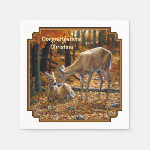Whitetail Deer Doe en Fawn Autumn Servetten