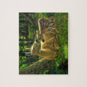 Whitetail Deer Doe & Fawn in het voorjaar Legpuzzel (Verticaal)