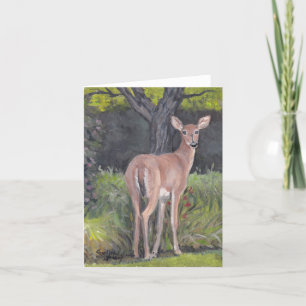 Whitetail Deer Doe Wildlife Art Note Kaart