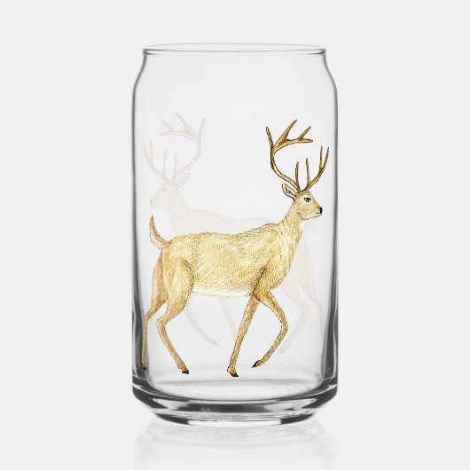 Whitetail Deer Drink Glass Blikvorm Glas (Voorkant)