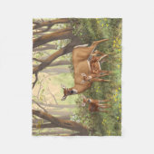 Whitetail Deer en Cute Twin Fawns in Spring Fleece Deken (Voorkant)