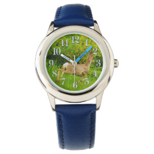 Whitetail Deer en Grasses Wildlife watch Horloge