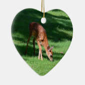 Whitetail Deer Fawn Heart Shaped Ornament (Rechts)