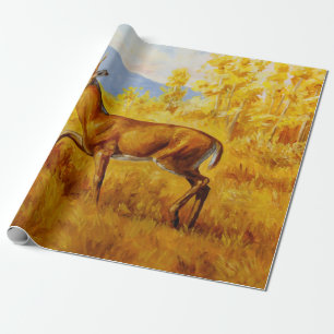 Whitetail Deer Golden Aspen Bossen Cadeaupapier
