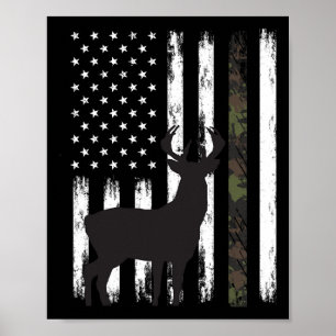 Whitetail Deer Hunter Gifts Buck Camo Amer Poster