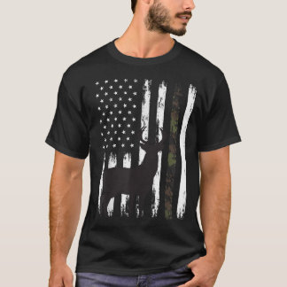 Whitetail Deer Hunting Hunter Buck Camo Amerikaans T-shirt