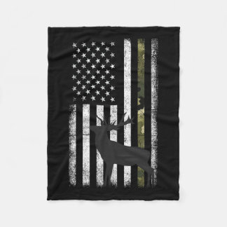 Whitetail Deer Hunting Hunter Elk Buck Camo Amerik Fleece Deken