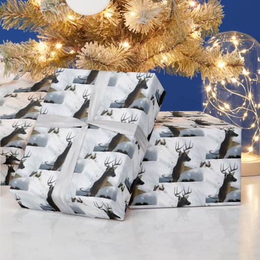 Whitetail Deer in sneeuw Cadeaupapier (Feestdagen)