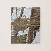 Whitetail Deer in sneeuw Legpuzzel (Verticaal)