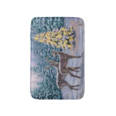 Whitetail Deer & Kerstboom Winter Scene Badmat (Voorkant Verticaal)