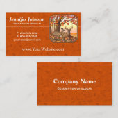 Whitetail Deer Maple Tree Oranje Visitekaartje (Voorkant / Achterkant)